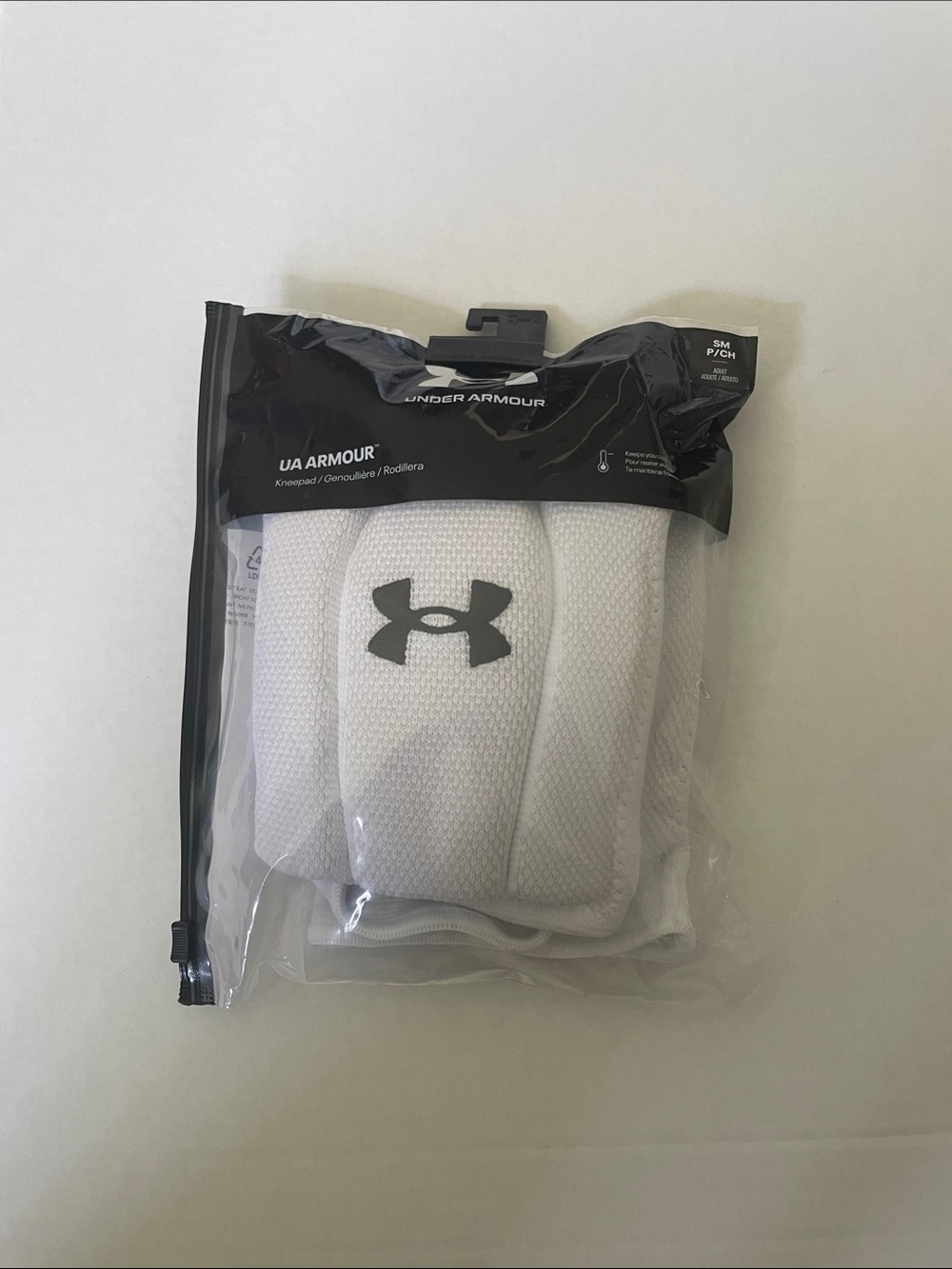 Under Armour White Athletic Knee/Elbow Pad with Black Logo